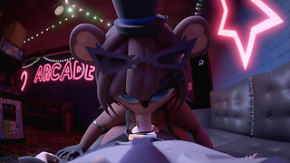 Animatronic Freddina Catches the Guard Alone and Uses Him for Hard Sex