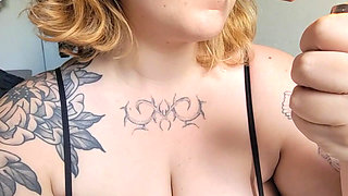 huge tits goth GF smokes and blow smoke on your face