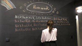 The Teacher Was Furious and Punished the Schoolbabe
