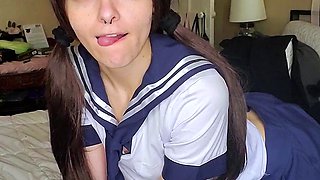 Petite small tit babe with perfect pussy masturbates