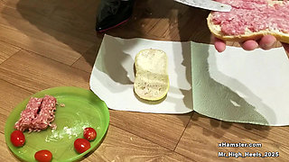 Sperm on rolls and side dishes