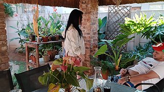 Masturbating with My Neighbours Wife Outdoor on the Patio