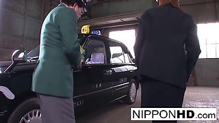 Sexy Japanese Driver Gives Her Boss A Blowjob