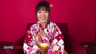 Chiharu gives a japan blowjob and is fucked in her kimono