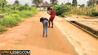 African lesbians dance ending in exciting sex