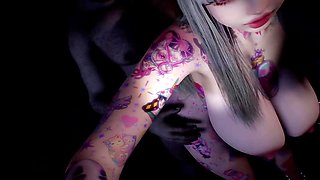3D Huge Boobs Slut Show Her Perfect Tattoo