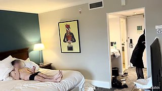 PUBLIC DICK FLASH. I take my cock out in front of a hotel maid and she agreed to help me cum