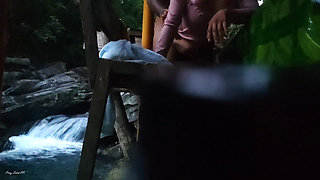 Desi Risky Public Hardcore with my Stepsister at the Falls, please cum inside me