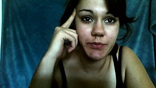 Cute curly brunette solo webcam masturbation