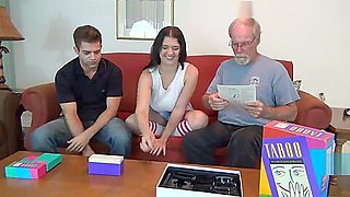 Step dad draws the winning card and he must fuck his big boobs stepdaughter