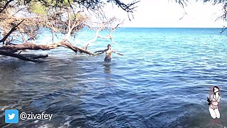 Ziva Fey - Getting Wet Fully Clothed in the Ocean