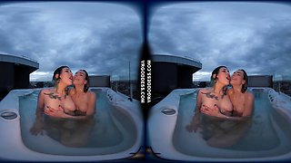 Sammie And Her Friend Poppy Scissoring And Tribbing In The Jacuzzi
