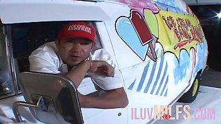 Teen with small tits getting seduced then fucked in the van