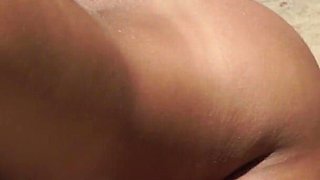 Multiple hot babes blowing 3 guys outdoors
