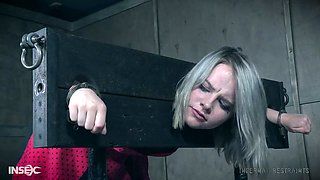 Dude pushes metal hook in tight pussy of tied up blonde Bambi Belle
