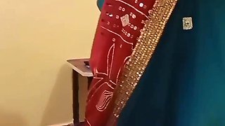 Exotic Cuckold Wife Teases Lover in Pink Bra Saree Navel Show in Hotel Bliss by Hotwifeplayx!