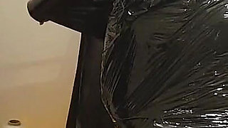 Foil Bondage Slave Part 2 - Cling Film Mummified and Edged to Madness