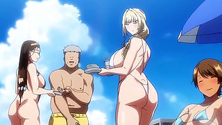 Japanese student in animated threesome deep-throat action with an internal cumshot
