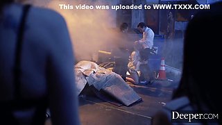 Aggressive Dp Behind Dumpster With Brooklyn Gray And Small Hands