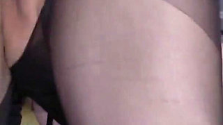 Sexy chick in pantyhose gets fucked hard in her pussy