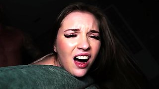 Teen cutie treated to rough and intense pussy pounding