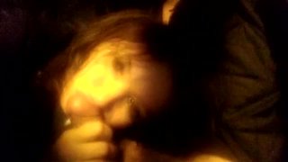 Sloppy minded, unexperienced black-haired is impatiently inhaling her paramour's rock rigid salami, in the camper