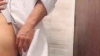 Doctor and Nurse Can't Resist and Have Sex in the Hospital Bathroom During Their Shift