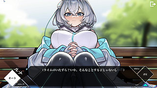 The girl in the organization comforts herself with her abilities and, sharing the pleasure