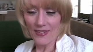 Amateur granny gets a messy facial from a hard cock