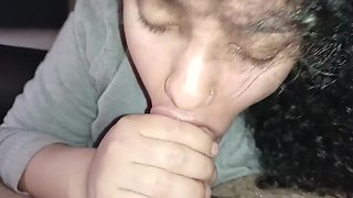Handjob And Blowjob On Hard Cock, Bitch Rolls And Eats To The Bottom With A Lot Of Horniness