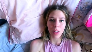 Big cock, rock hard rough romp with step sis for creampie