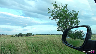 Slim German Brown Skin Latina Secretary Tricked to Outdoor Fuck by Boss