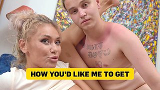 MOMMY4K. A warm family meeting: he got to know Mommys mature pussy in advance