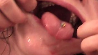 Maggie 18yo Teen Sucks Older Guy and Swallows Cum