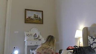 Big Tits Raver Girl Gatita Veve Gives Handjob Backstage in Lingerie