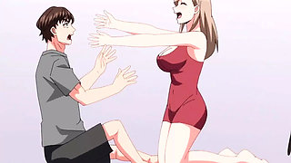 Kanade bent over in the hallway gets pounded from behind in loud, sloppy doggy sex!
