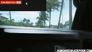 Hot black teen takes big cock on public bus - free ebony porn