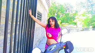 Role Play Biker Chick Solo Female Public Cosplay Queen With Verified Amateurs