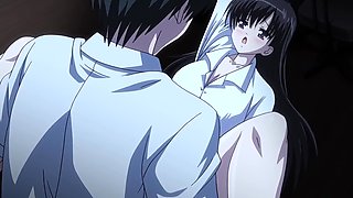 HENTAI: Hot big tiddy girl in schoolgirl uniform fucks with a schoolguy in principal's office