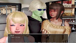 Hentai anime train adventure featuring animated girls at work