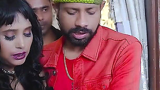 Desi Indian Boy Friend & Girl Friend Outdoor Sex Turns Into a Hardcore Threesome with a Stranger Guy ( Hindi Audio )