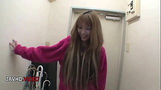 Hairy pussy Japanese babe Saki Oshiro sucks dick hardcore then rides his shaft kinky POV