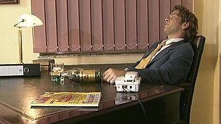 Awesome German secretary banged hard in the office