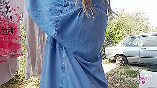 Nippleringlover Kinky Stepmother Playing With Pierced Pussy Extreme Pierced Nipples Outdoors 5 Min