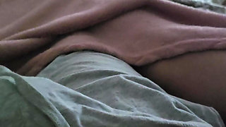 Slutty step mom with sexy tattoo slip hand under step son