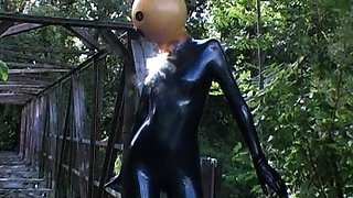 two women fetish latex asslicking and anal mff