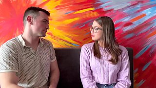 Latina College Student with Glasses Fucks Professor to Pass Her First Year English Class