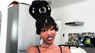 Petite ebony teen on first time casting