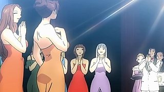 Japanese girlfriends agree that the winner of the booby pageant will take home Wataru and his big cock as their prize