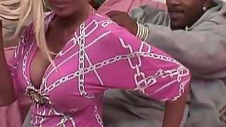 Busty Jordan Blue fucks black cock to enjoy cum
